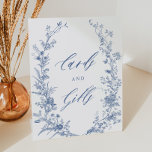 Vintage Blue Floral Cards and Gifts Table Sign<br><div class="desc">Vintage Blue Floral Cards and Gifts Table Sign</div>