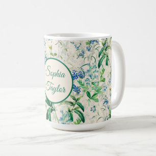 Vintage Blue Floral Coffee Mug