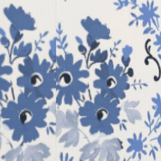 Vintage Blue Floral Damask Wallpaper