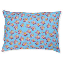 Vintage Blue Floral Dog Bed
