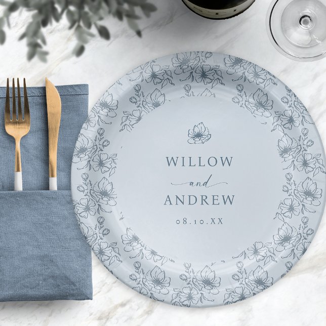 Vintage Blue Floral Paper Plates (Vintage Blue Floral Paper Plates
)