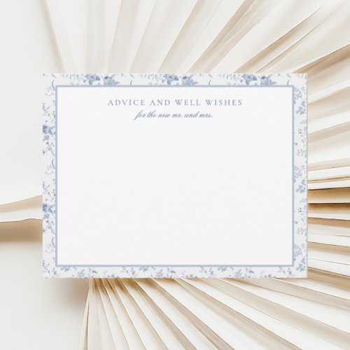 Vintage Blue Floral Personalized Advice Cards