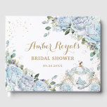 Vintage Blue Floral Princess Pumpkin Coach Bridal  Guest Book<br><div class="desc">Cherish your special day for the years to come with a customized guest book. Featuring vintage baby blue French roses and a princess pumpkin coach. Personalize it with your details easily and quickly, simply press the customise it button to further re-arrange and format the style and placement of the text....</div>