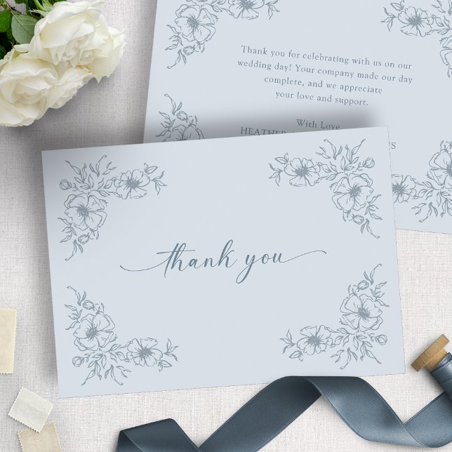 Vintage Blue Floral Thank You Card (Vintage Blue Floral Thank You Card
)