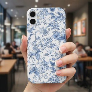 Vintage Blue Floral Toile Elegant iPhone 17 Case