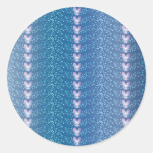 Vintage Blue Floral Violets wallpaper pattern Classic Round Sticker