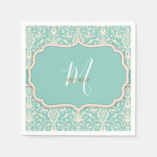 Vintage Blue Floral Watercolor Pattern Napkins