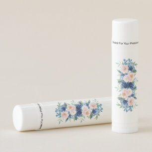 Vintage Blue Floral  Wedding Favor Lip Balm