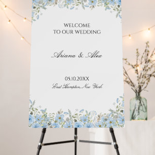Vintage Blue Floral Wedding Foam Board