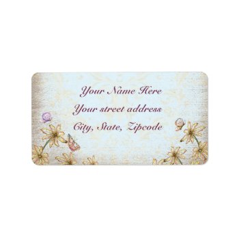Vintage Blue Floral Wedding Label by Lasting__Impressions at Zazzle