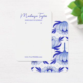 Vintage Blue Flower Custom Earring Display Card