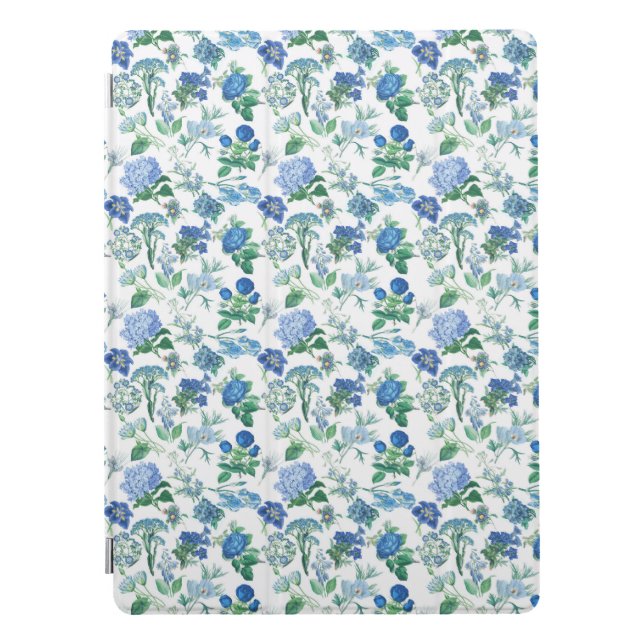 Vintage Blue Flowers iPad Pro Cover (Front)