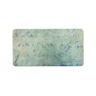 Vintage Blue French Script Parchment Paper Label