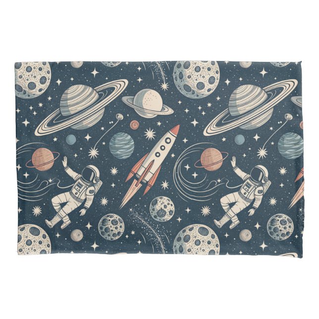 Vintage Blue Galaxy Pillow Case (Front)