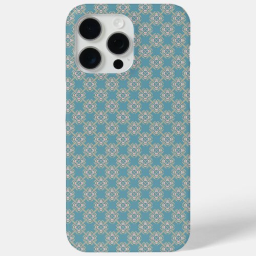 Vintage Blue Geometric Pattern iPhone Case