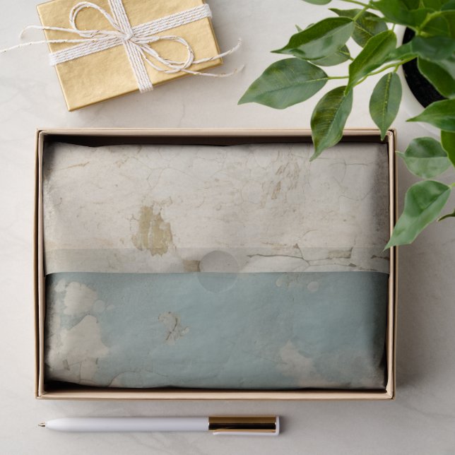 Vintage Blue Gold Grunge Pattern  Tissue Paper (Gift)