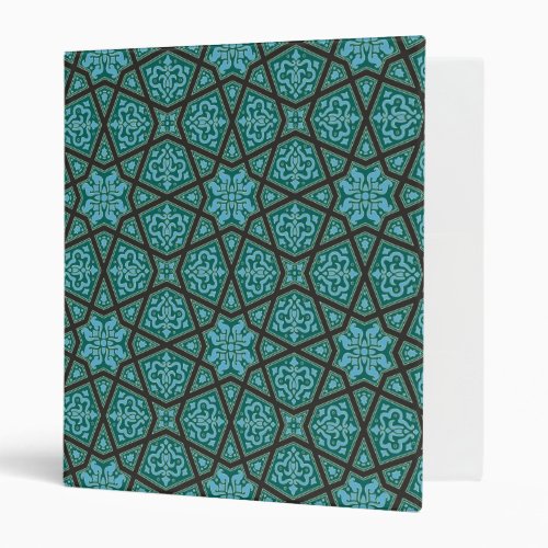 Vintage Blue Grey Arabic Egypt Geometric Pattern 3 3 Ring Binder