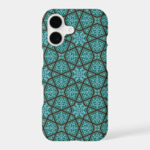 Vintage Blue Grey Arabic Egypt Geometric Pattern