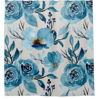 Vintage blue grey Shower Curtain 