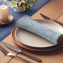 Vintage blue grey toile de jouy printed cloth napkin