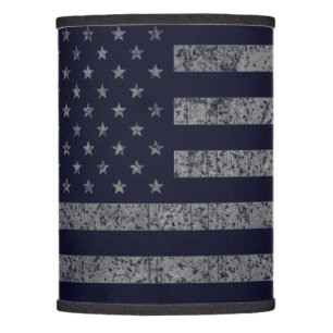 Vintage Blue Grunge USA American Flag Lamp Shade