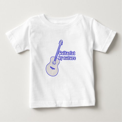 Vintage blue guitar Guitarist by nature Baby T_Shirt