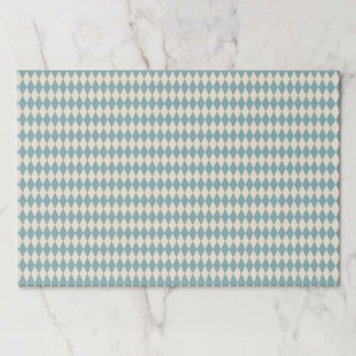 Vintage Blue Harlequin Paper Placemats