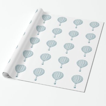 Vintage Blue Hot Air Balloon Wrapping Paper by iroccamaro9 at Zazzle