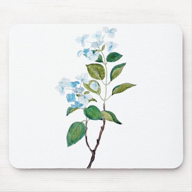 vintage blue hydrangae mouse pad (Front)