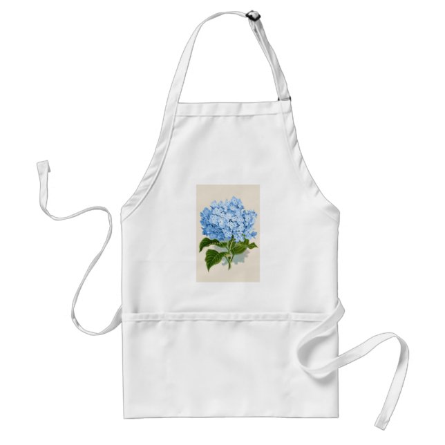 Vintage Blue Hydrangea Adult Apron (Front)