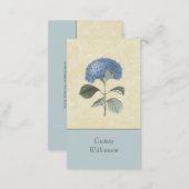 Vintage Blue Hydrangea Botanical Floral Business Card (Front/Back)