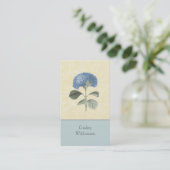 Vintage Blue Hydrangea Botanical Floral Business Card (Standing Front)