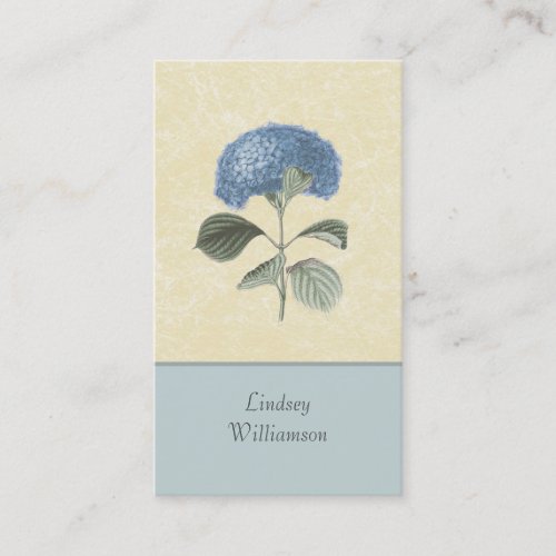 Vintage Blue Hydrangea Botanical Floral Business Card