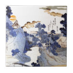 Vintage Blue Japanese Art Ceramic Tile at Zazzle