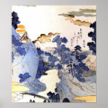 Vintage Blue Japanese Art Woodblock Ukiyo-e Poster at Zazzle