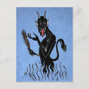 Vintage Blue Krampus Postcard