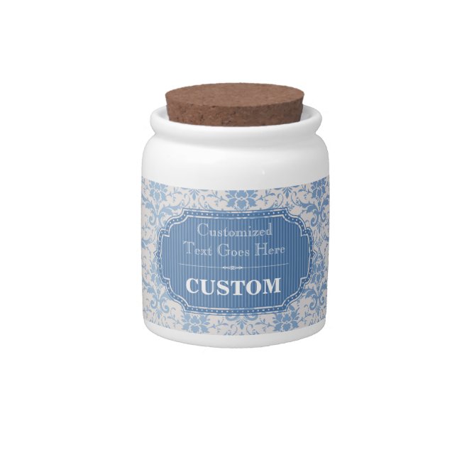 Vintage Blue Label Candy Jar (Front)