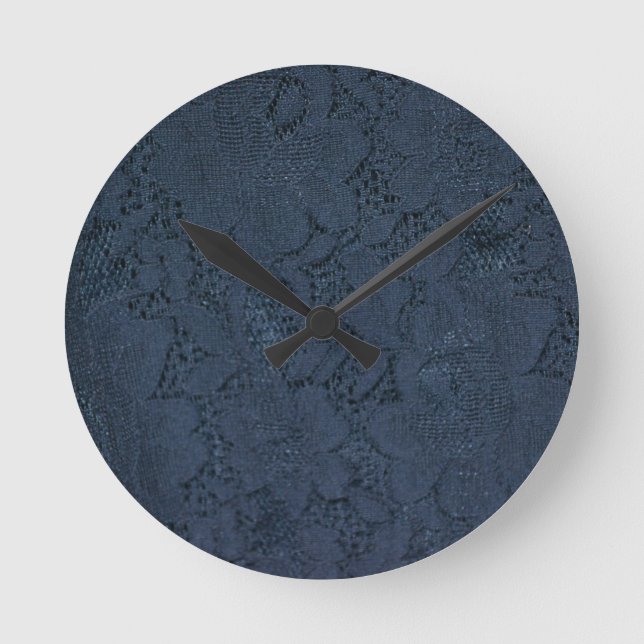 Vintage Blue Lace Round Clock (Front)