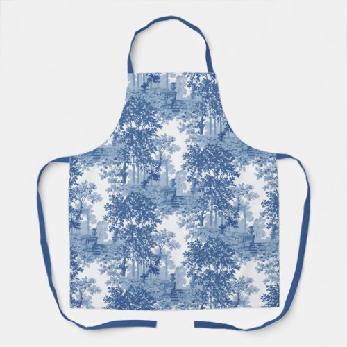 Vintage Blue Landscape Toile wUrns and Columns  Apron