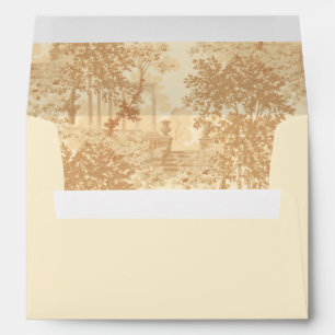 Vintage Blue Landscape Toile w/Urns and Columns E Envelope