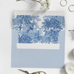 Vintage Blue Landscape Toile w/Urns and Columns  Envelope<br><div class="desc">Historic ca 1900 vintage blue landscape toile design featuring ancient columns,  urns and stone steps surrounded by trees in a shaded wooded grove.</div>