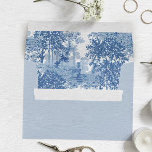Vintage Blue Landscape Toile w/Urns and Columns  Envelope