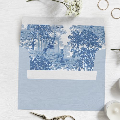 Vintage Blue Landscape Toile wUrns and Columns  Envelope