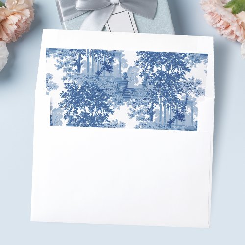 Vintage Blue Landscape Toile wUrns and Columns  Envelope Liner