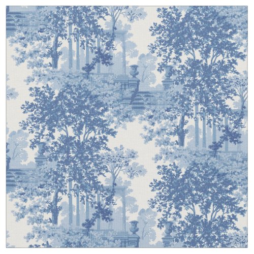 Vintage Blue Landscape Toile wUrns and Columns  Fabric