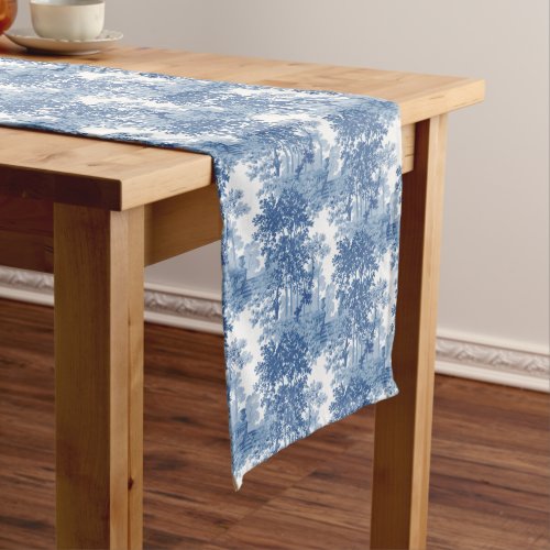 Vintage Blue Landscape Toile wUrns and Columns  Long Table Runner