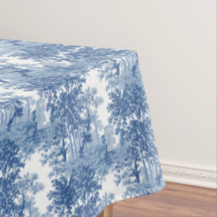 Vintage Blue Landscape Toile w/Urns and Columns  Tablecloth