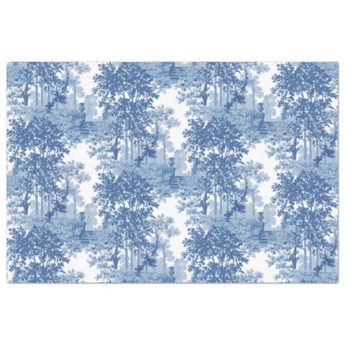 Vintage Blue Landscape Toile wUrns and Columns  Tissue Paper