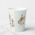 Vintage Blue Little Buckaroo Western 1st Birthday Paper Cups | Zazzle