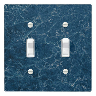 Vintage Blue Marble Stone Texture Light Switch Cover
